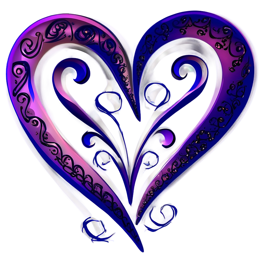 Swirly Heart Design Png Xub