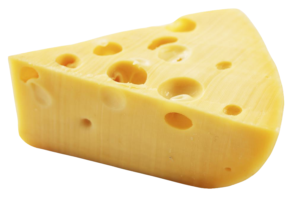 Swiss Cheese Wedge Isolated PNG with transparent background
