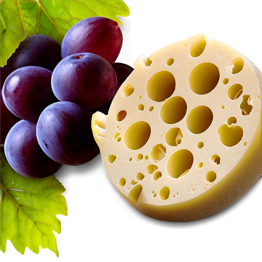 Swiss Cheese With Grapes Png Bbu3