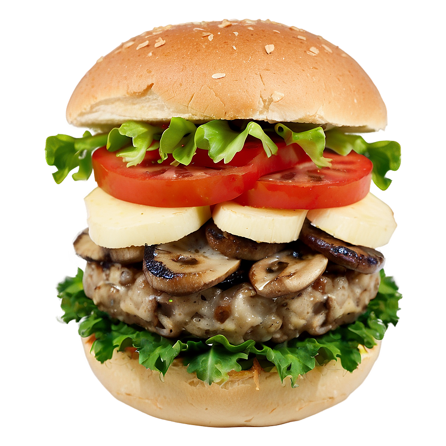 Swiss Mushroom Hamburger Png Ejh