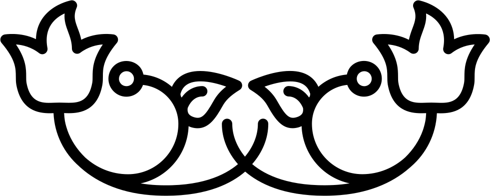 Floral Design With Two Flower At Sides And Branches - Flower Bell Outline, HD Png Download PNG with transparent background