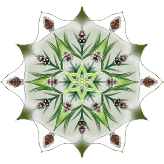 Symmetrical Green Floral Mandala