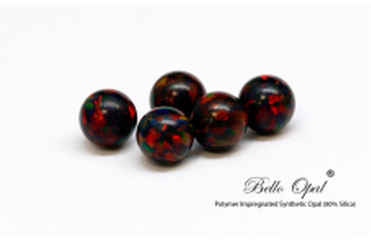 Synthetic Opal Beads Red Black Pattern PNG image with a transparent background, free high-resolution download