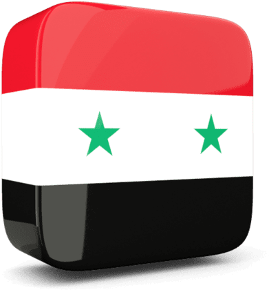 Syrian Flag Button3 D Render PNG with transparent background