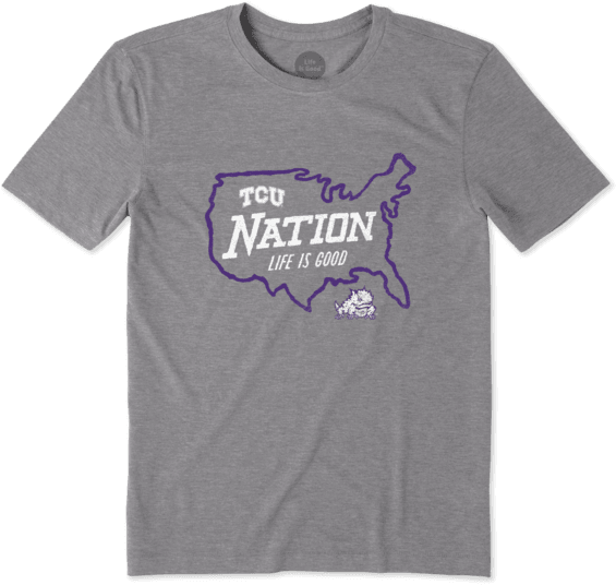 T C U Nation Texas Outline Tshirt