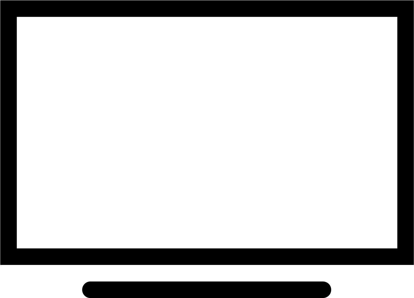 Tv Icon, Rectangular Thick Line, Sharp On All Four - Tv Icon, HD Png Download PNG with transparent background