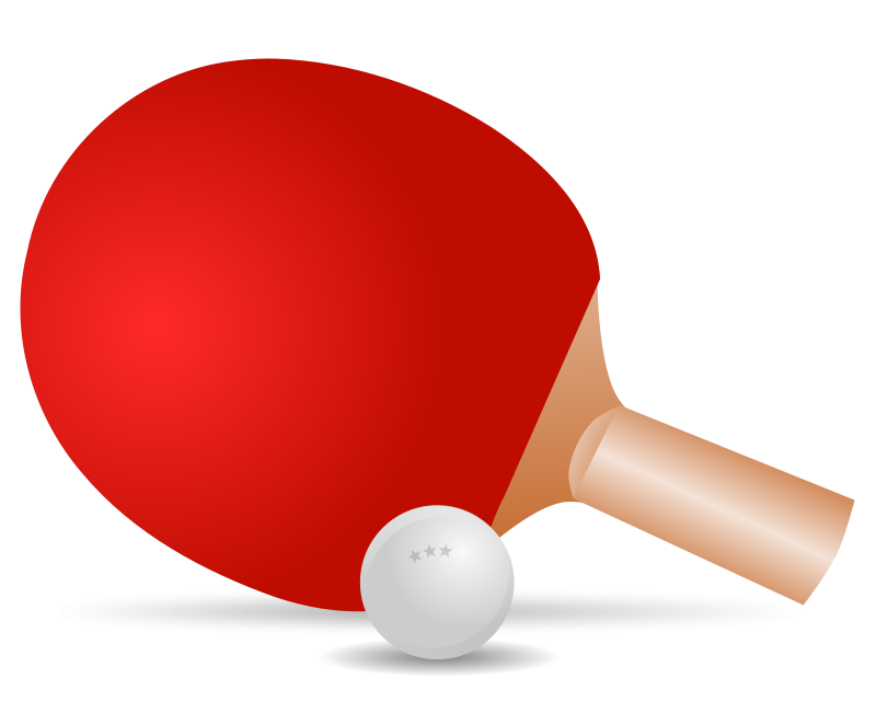 Table Tennis Paddleand Ball PNG with transparent background