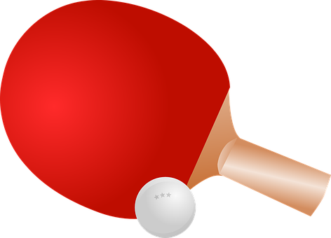Table Tennis Paddleand Ball PNG with transparent background