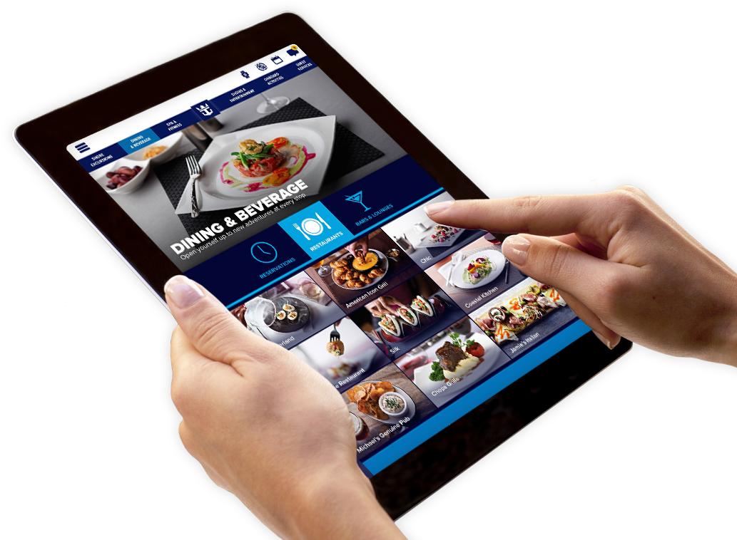 Tablet Digital Menu Selection PNG with transparent background