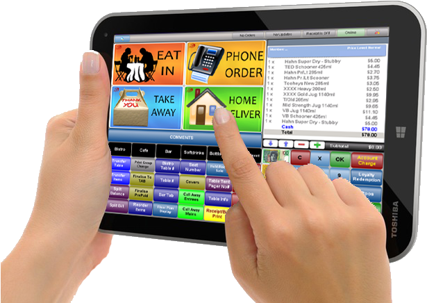 Tablet Food Ordering System PNG with transparent background