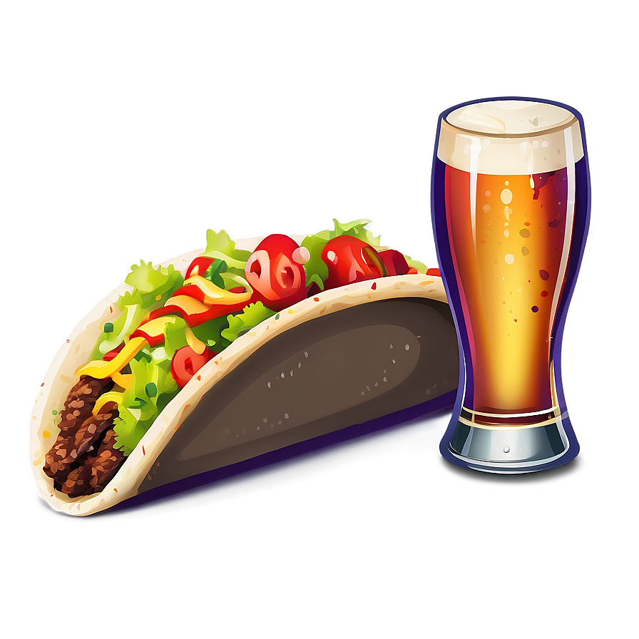 Taco And Beer Clipart Png 06262024