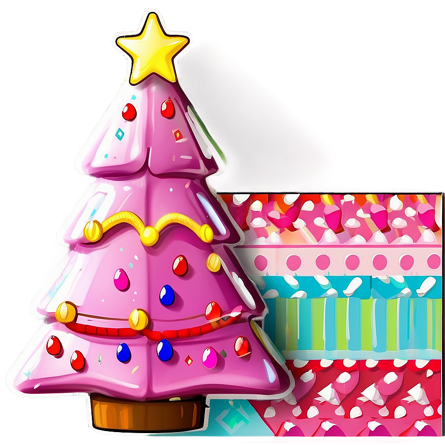 Taffy Pink Christmas Tree Png Pmj80