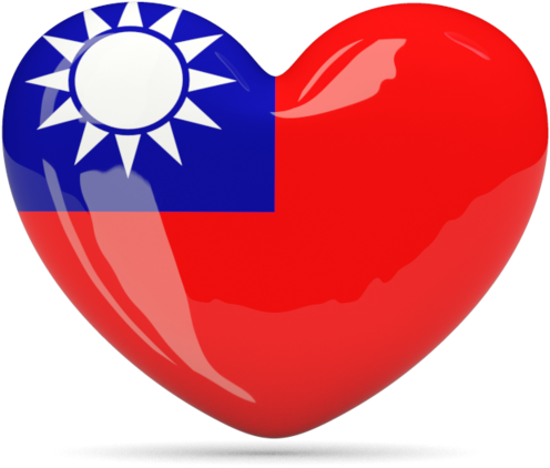 Taiwan Flag Heart Shaped Graphic