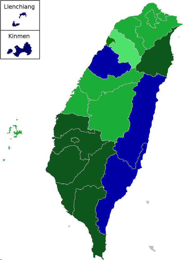 Taiwan Elections 2020 Map - Taiwan Election Results Map, HD Png Download PNG with transparent background