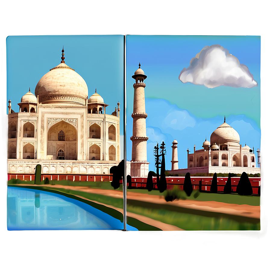 Taj Mahal Detailed Sketch Png Abk70