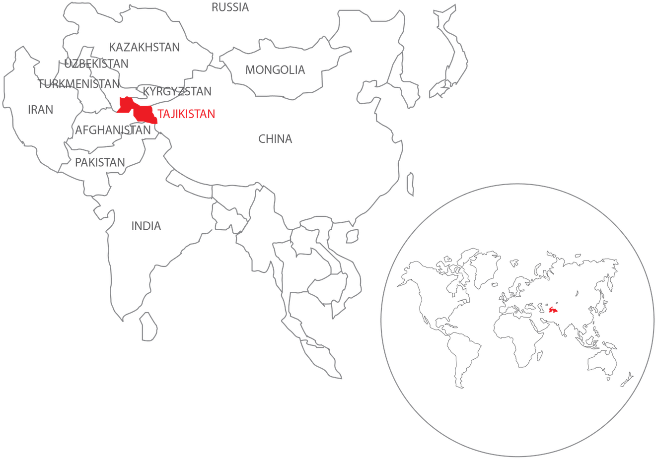 Tajikistan Location Map