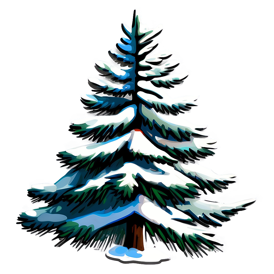 Tall Spruce Tree Illustration Png Pwm