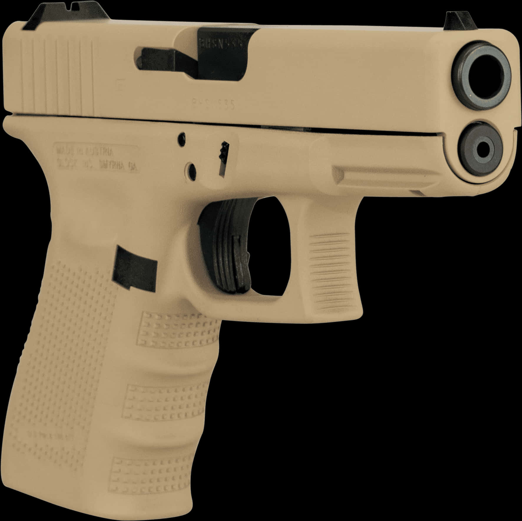 Tan Glock Pistol Firearm PNG with transparent background