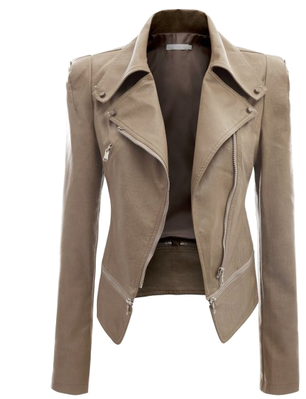 Tan Leather Blazer Jacket