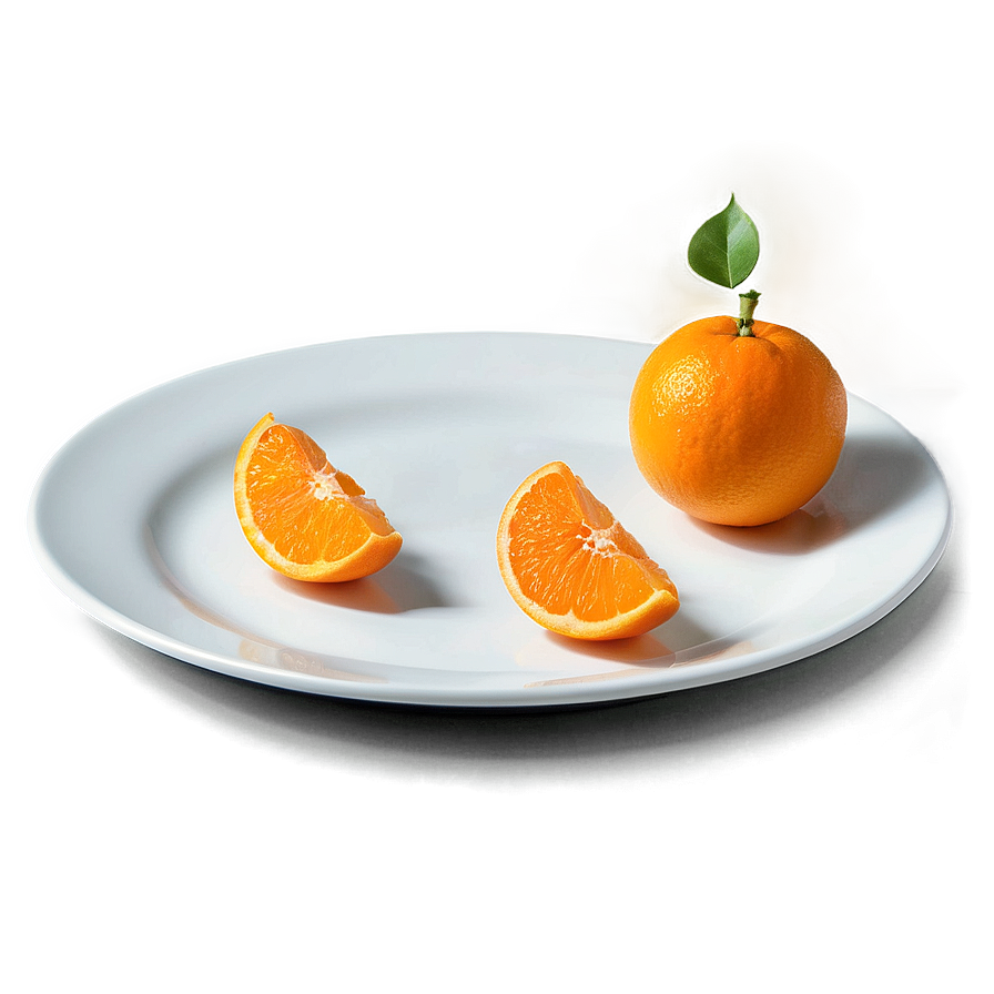 Tangerine On Plate Png Kek14