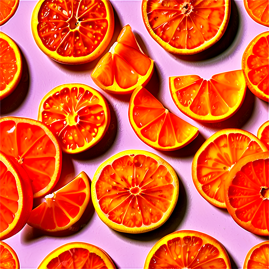 Tangerine Slices Background Png 95