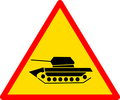 Tank Crossing Sign PNG with transparent background