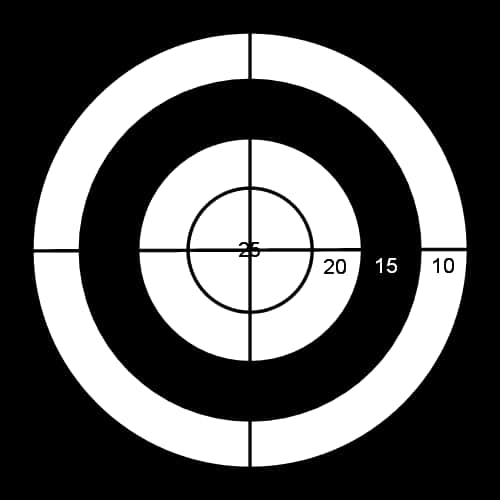 Target Bullseye Blackand White PNG with transparent background