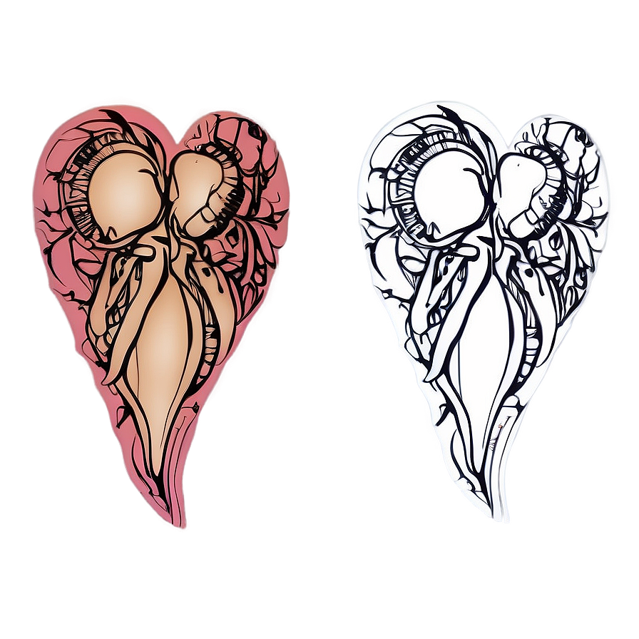 Tattoo Style Heart Outline Png Sfh