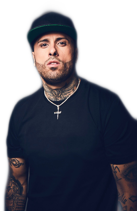 Tattooed Manin Black Shirtand Cap