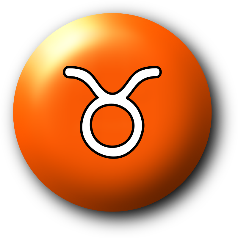 Taurus Zodiac Symbol Button