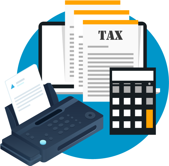 Tax Preparation Tools Vector Illustration