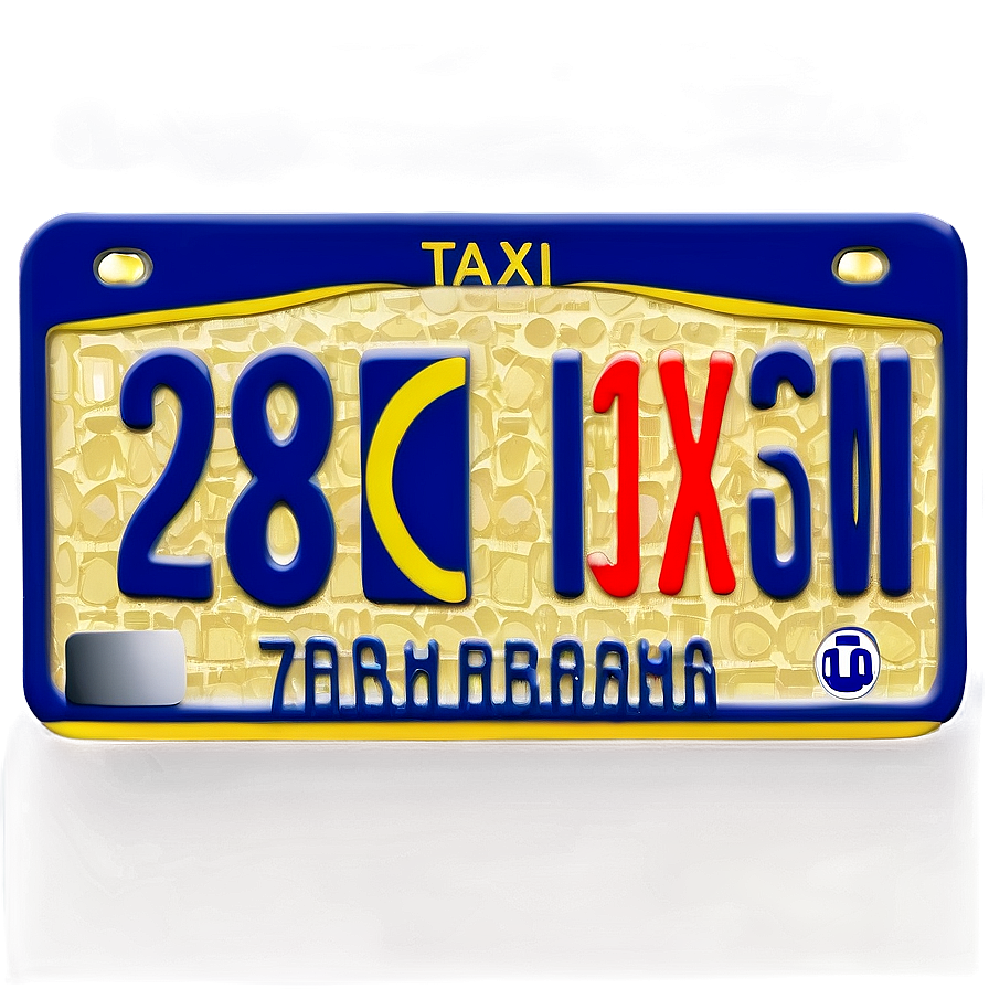 Taxi License Plate Png 05242024