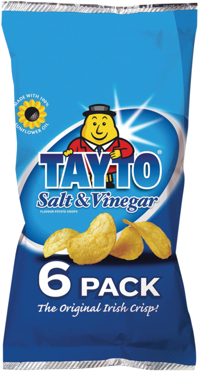Tayto Saltand Vinegar Crisps Pack PNG with transparent background