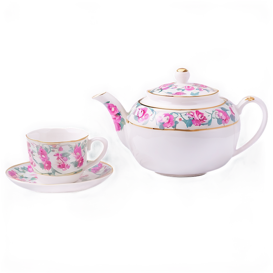 Tea Cup And Pot Set Png Ukc34