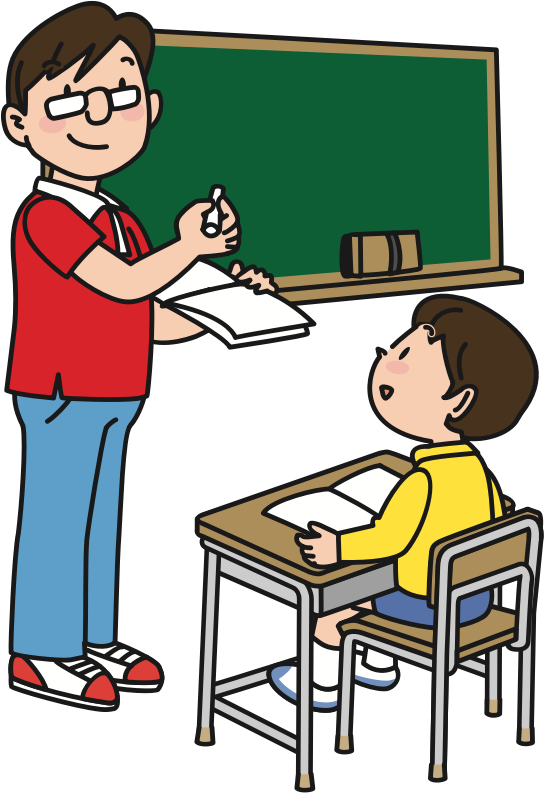 Teacher Assisting Student Cartoon