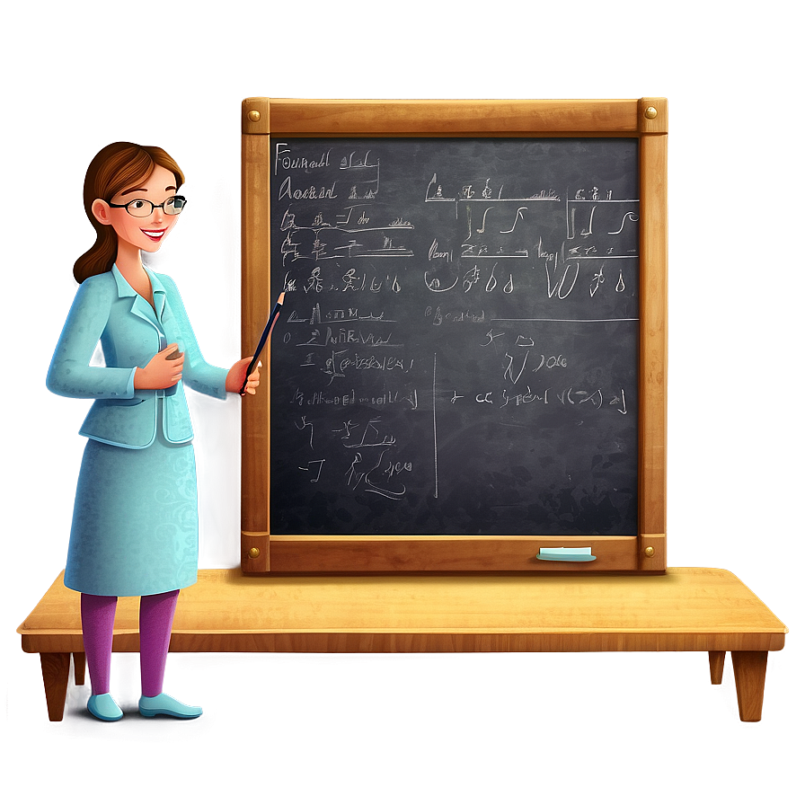 Teacher At Blackboard Png Udk10