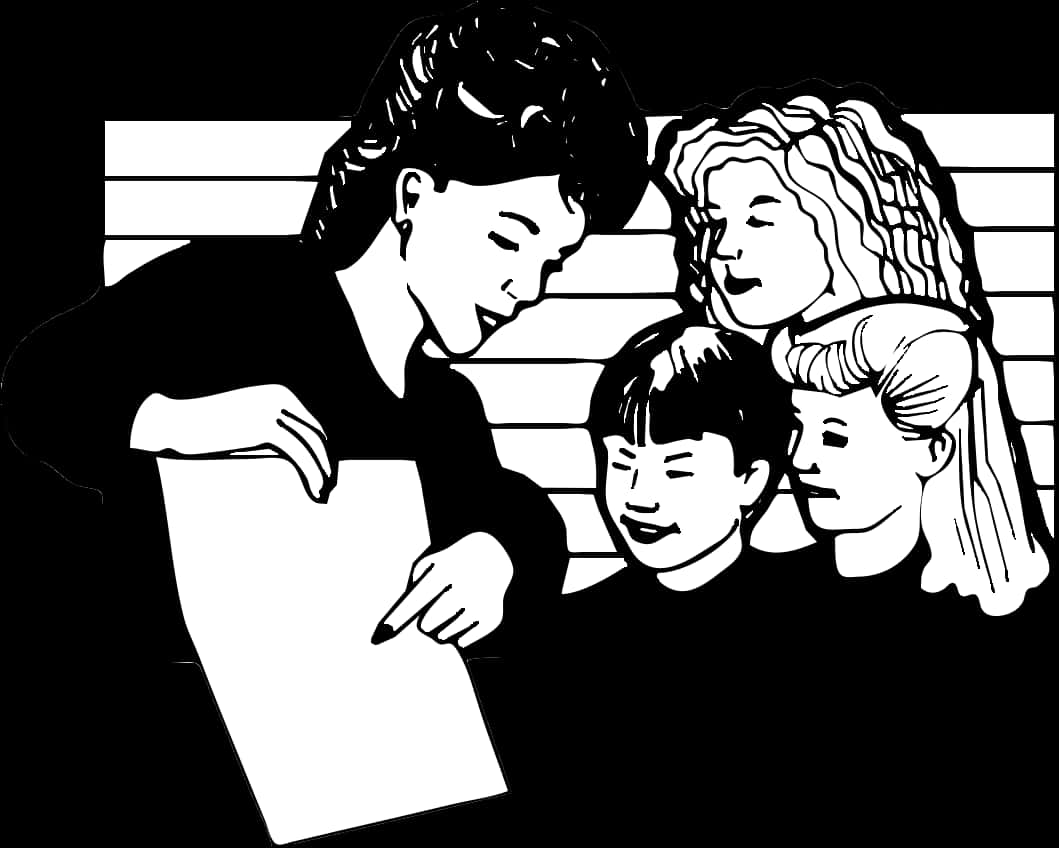 Teacher Png Clipart - Teacher Teaching Students Clipart Black And White, Transparent Png PNG with transparent background