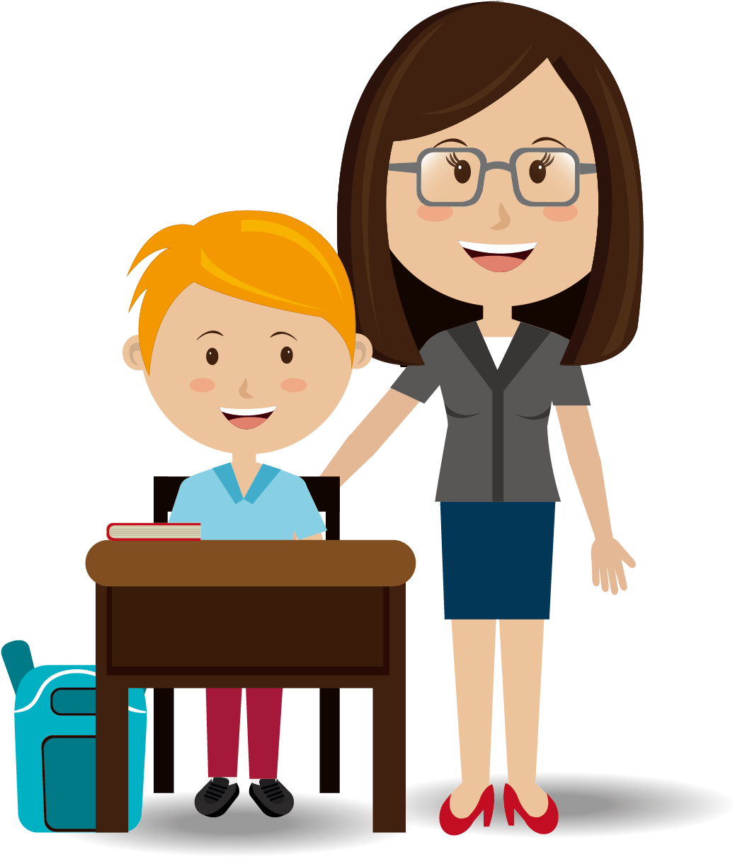 Student Teacher Student Teacher Education Clip Art - Cartoon Teacher And Student, HD Png Download PNG with transparent background