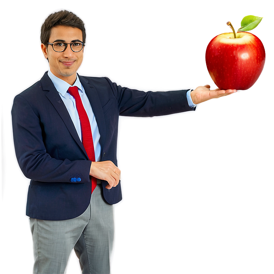 Teacher With Apple Png Uff12