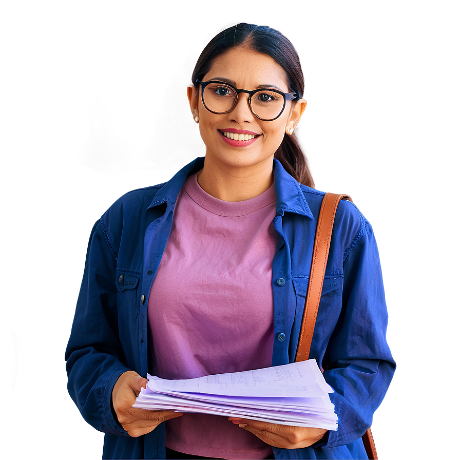 Teacher With Exam Papers Png 06242024