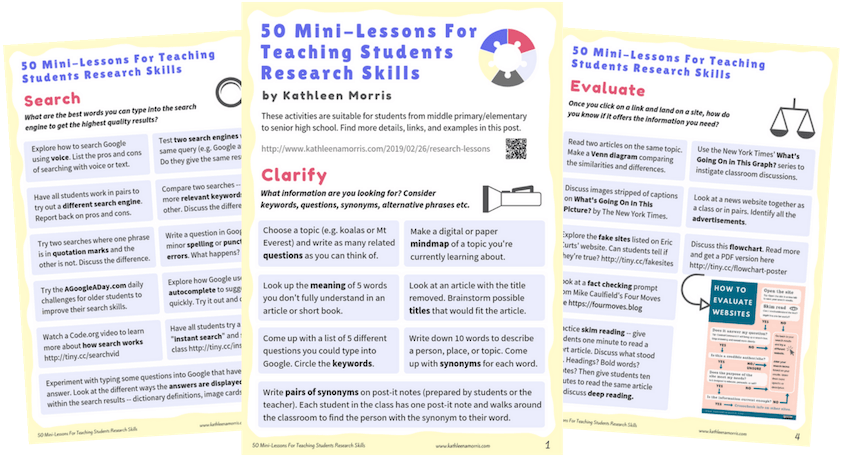 Teaching Students Research Skills Mini Lessons