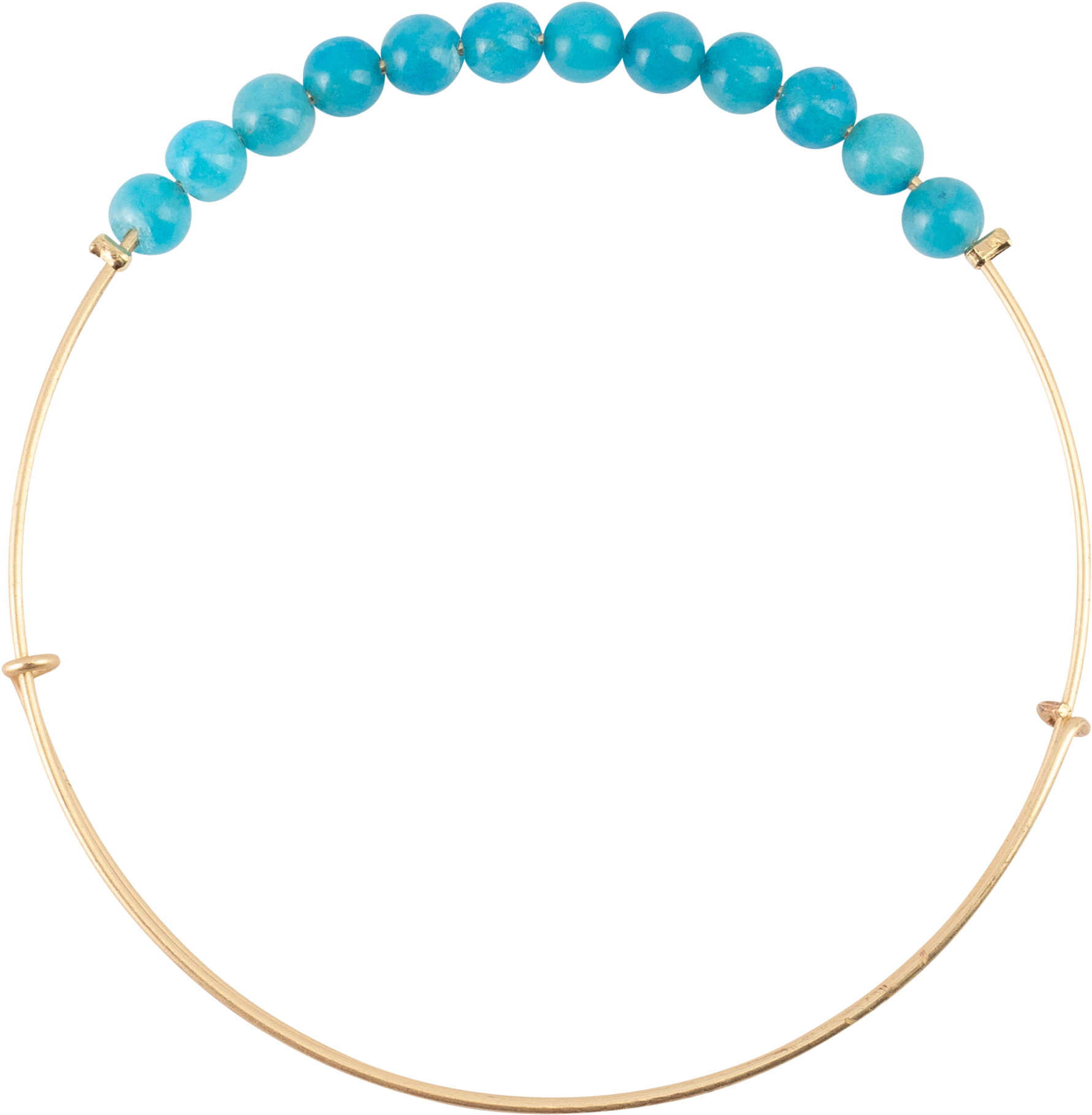 Teal Beaded Golden Bracelet