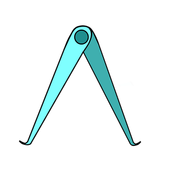 Teal Drawing Compass Icon PNG with transparent background