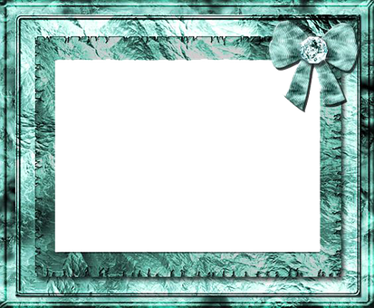 Teal Framewith Bow Decoration