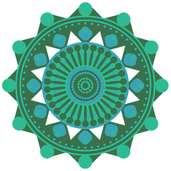 Teal_ Green_ Mandala_ Art PNG with transparent background
