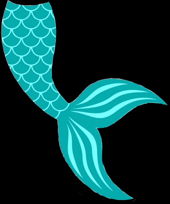 Teal Mermaid Tail Illustration