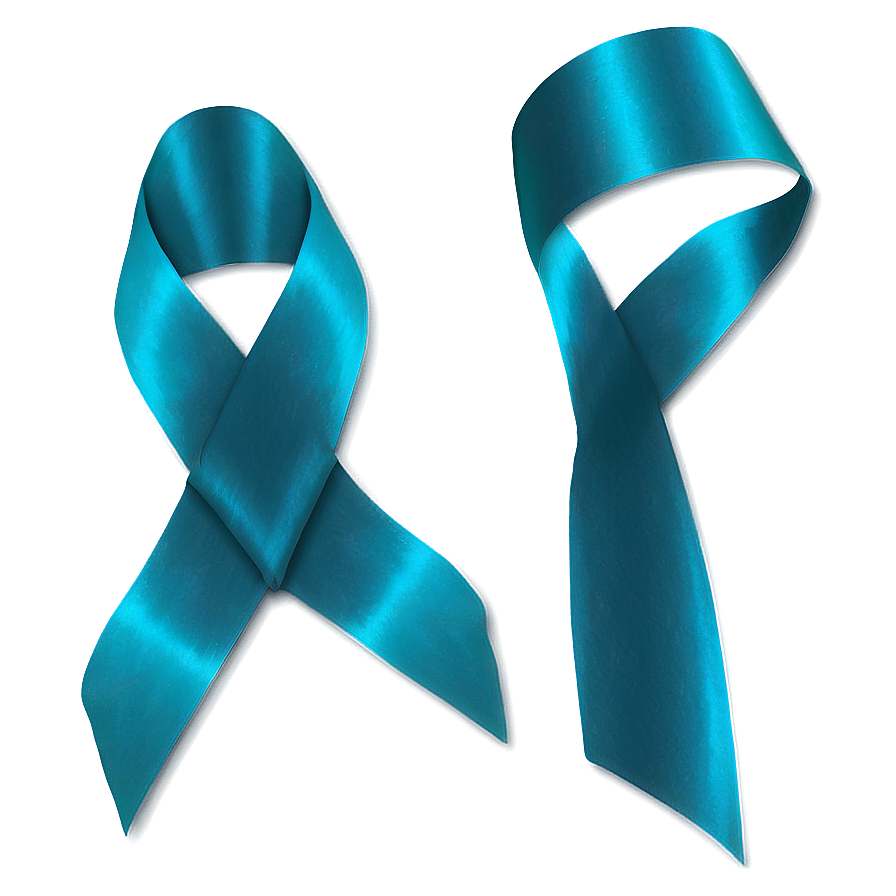 Teal Ribbon For Anxiety Awareness Png 06282024