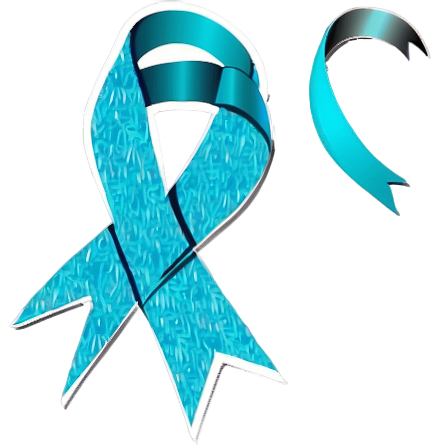 Teal Ribbon For Ovarian Cancer Awareness Png Ljl9