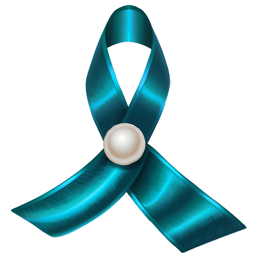 Teal Ribbon With Pearl Accents Png 06282024