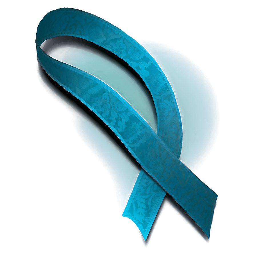 Teal Ribbon With Shadow Png Qty